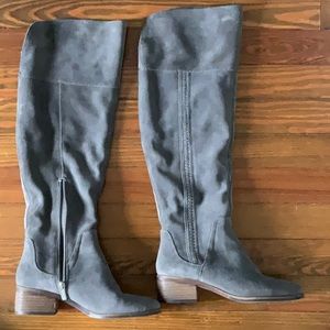 Suede gray over the knee Womens boots